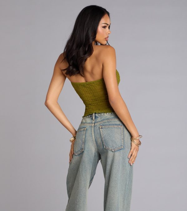 Hot To Go Strapless Slit Crop Top - Image 10