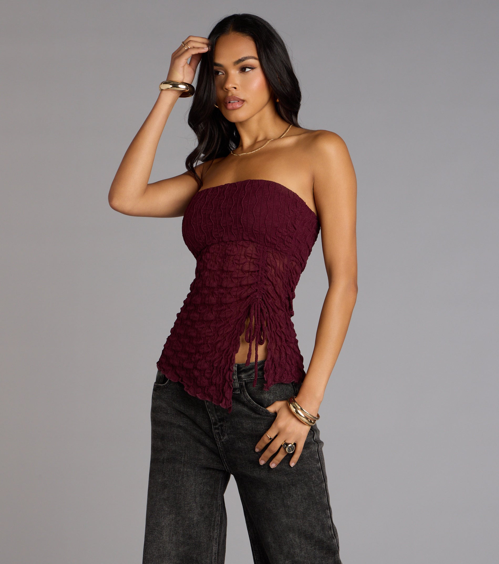 Trendy Era Sheer Mesh Tube Top - Image 13