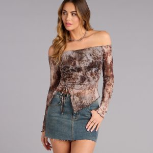 Wild Streak Off-The-Shoulder Top