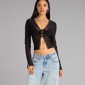 Cool Intentions Lace-Up Top