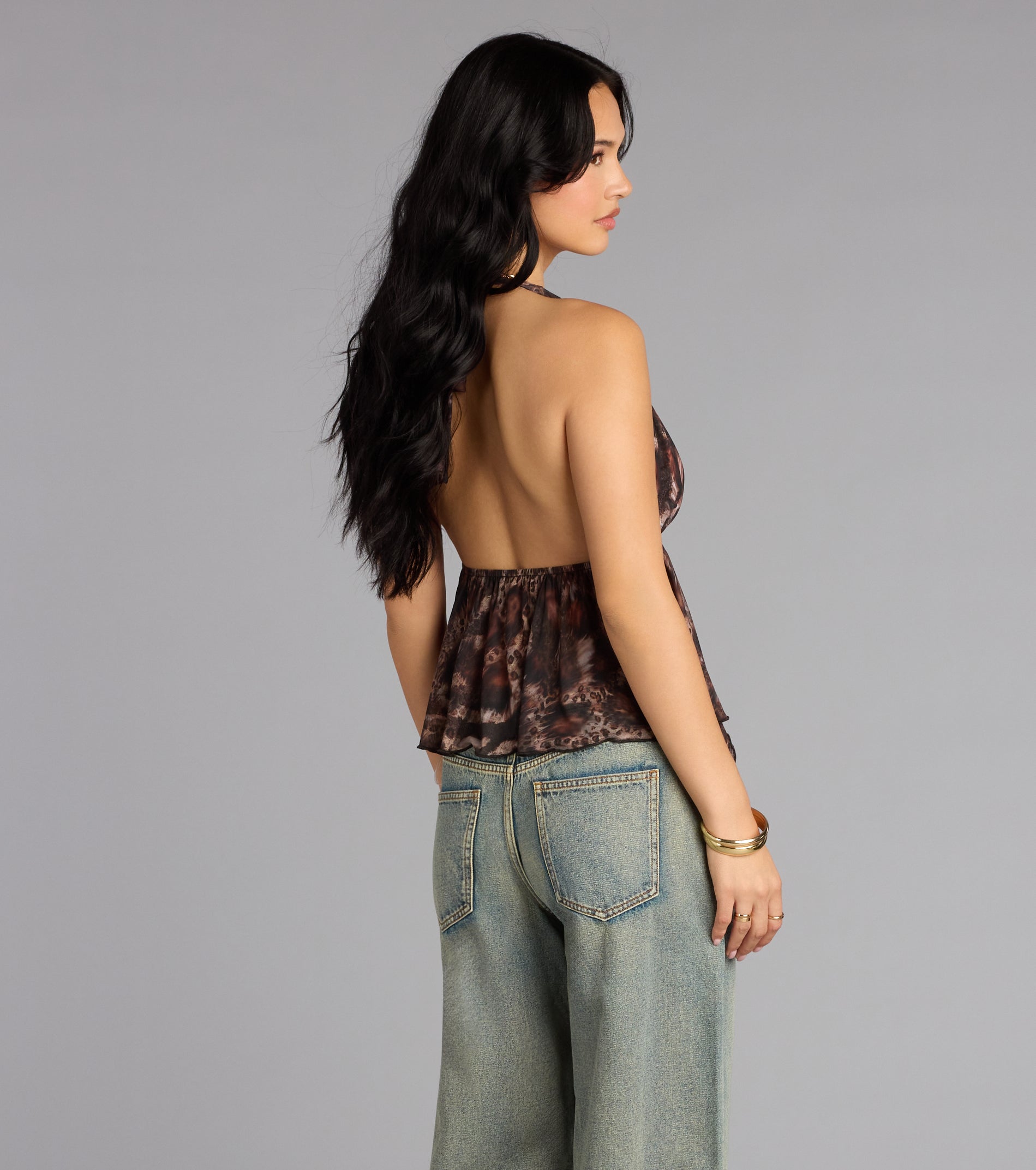 Spotted In Town Plunge Halter Top - Image 2