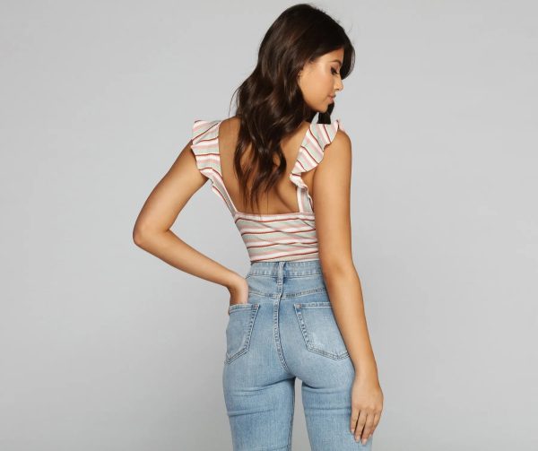 Between The Lines Striped Bodysuit - Image 4