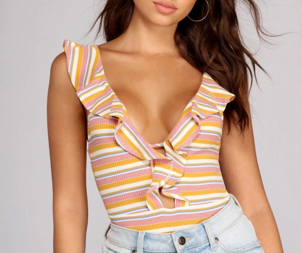 Between The Lines Striped Bodysuit - Image 7