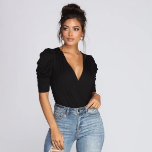 Power Puff Sleeve Bodysuit