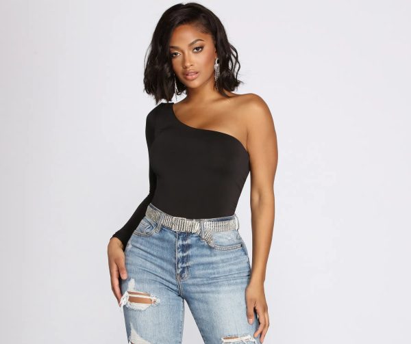 Chic Vibes One Shoulder Bodysuit - Image 6