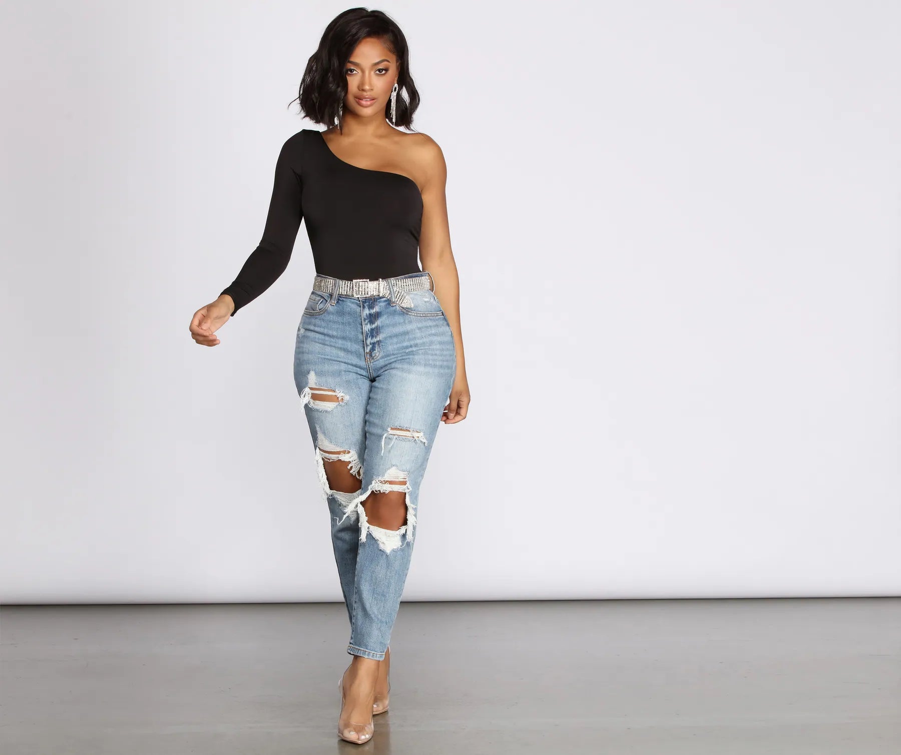 Chic Vibes One Shoulder Bodysuit - Image 9