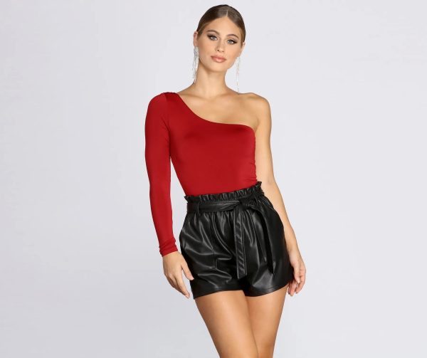 Chic Vibes One Shoulder Bodysuit - Image 11