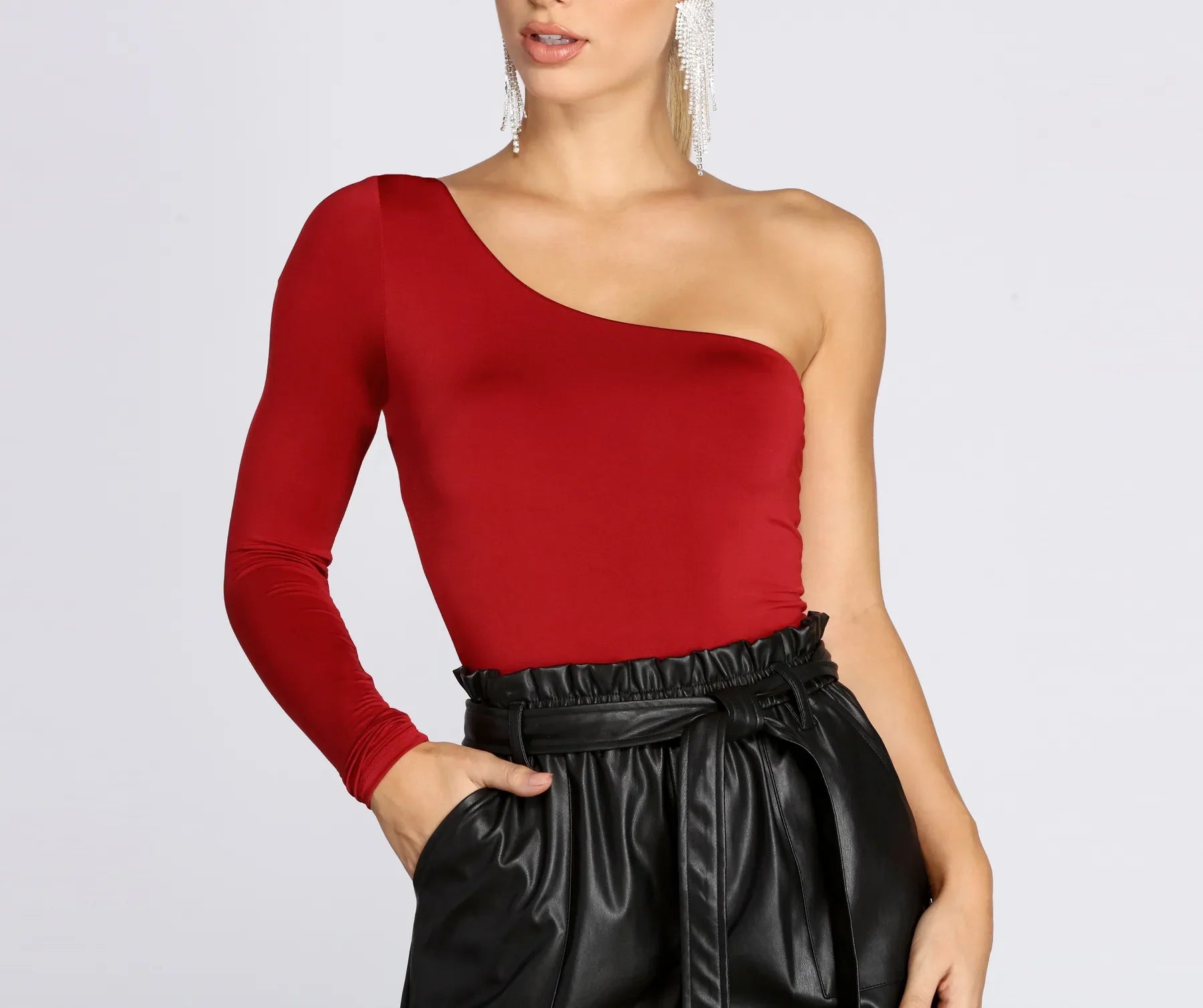 Chic Vibes One Shoulder Bodysuit - Image 14