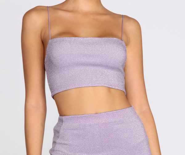 Glitter Queen Knit Crop Top - Image 4