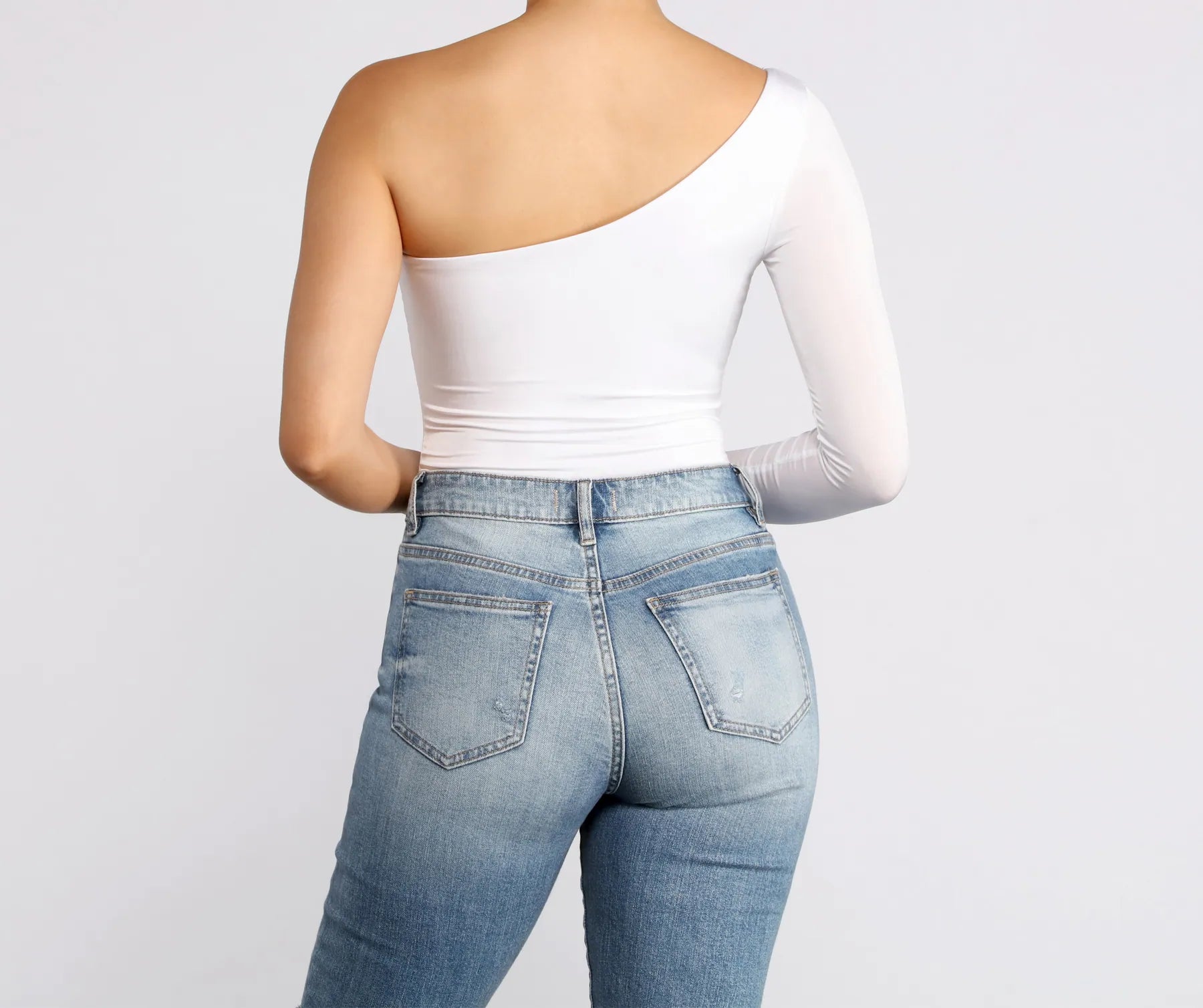 Chic Vibes One Shoulder Bodysuit - Image 2