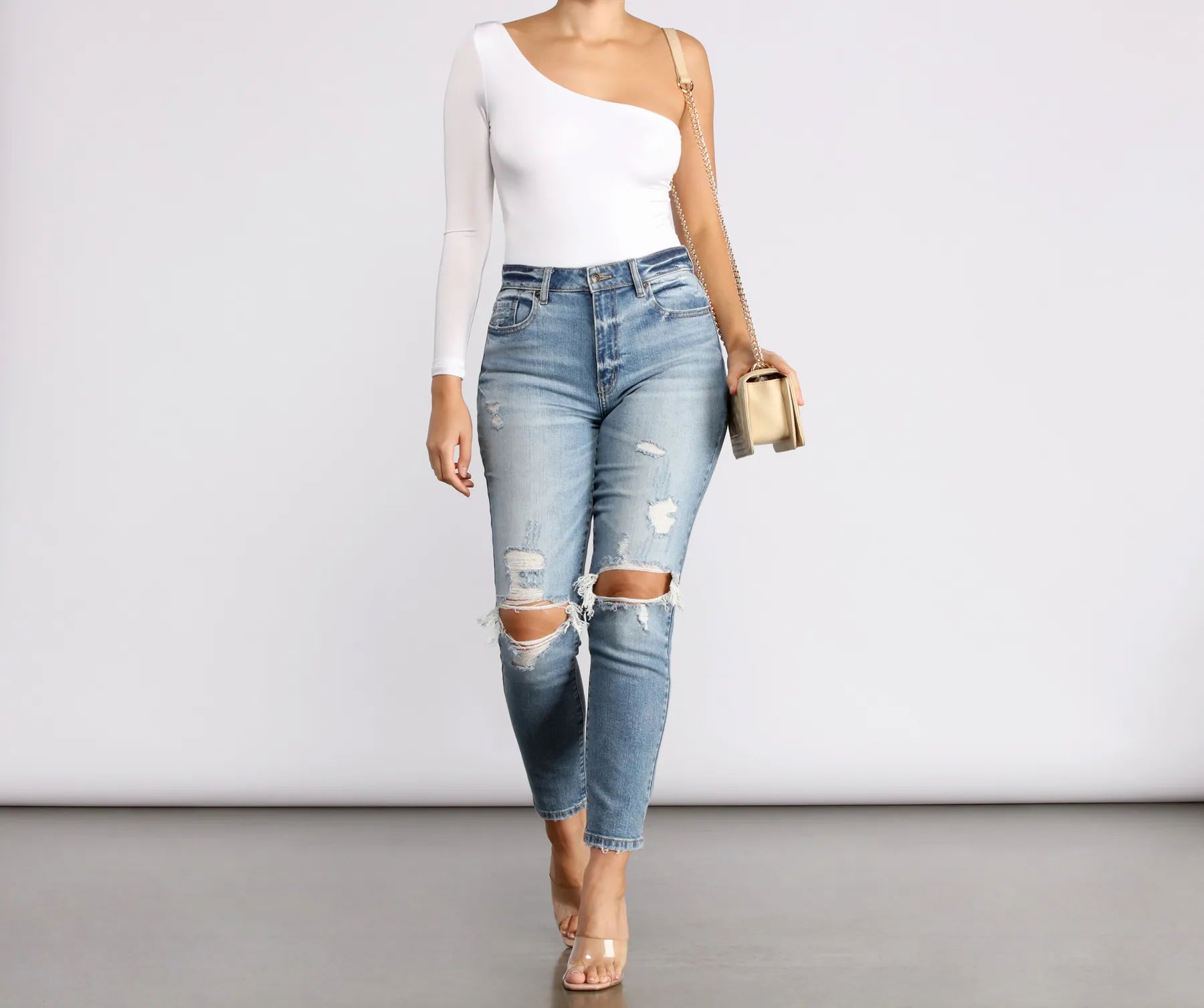 Chic Vibes One Shoulder Bodysuit - Image 4