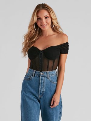 So Chic Mesh Bustier Bodysuit