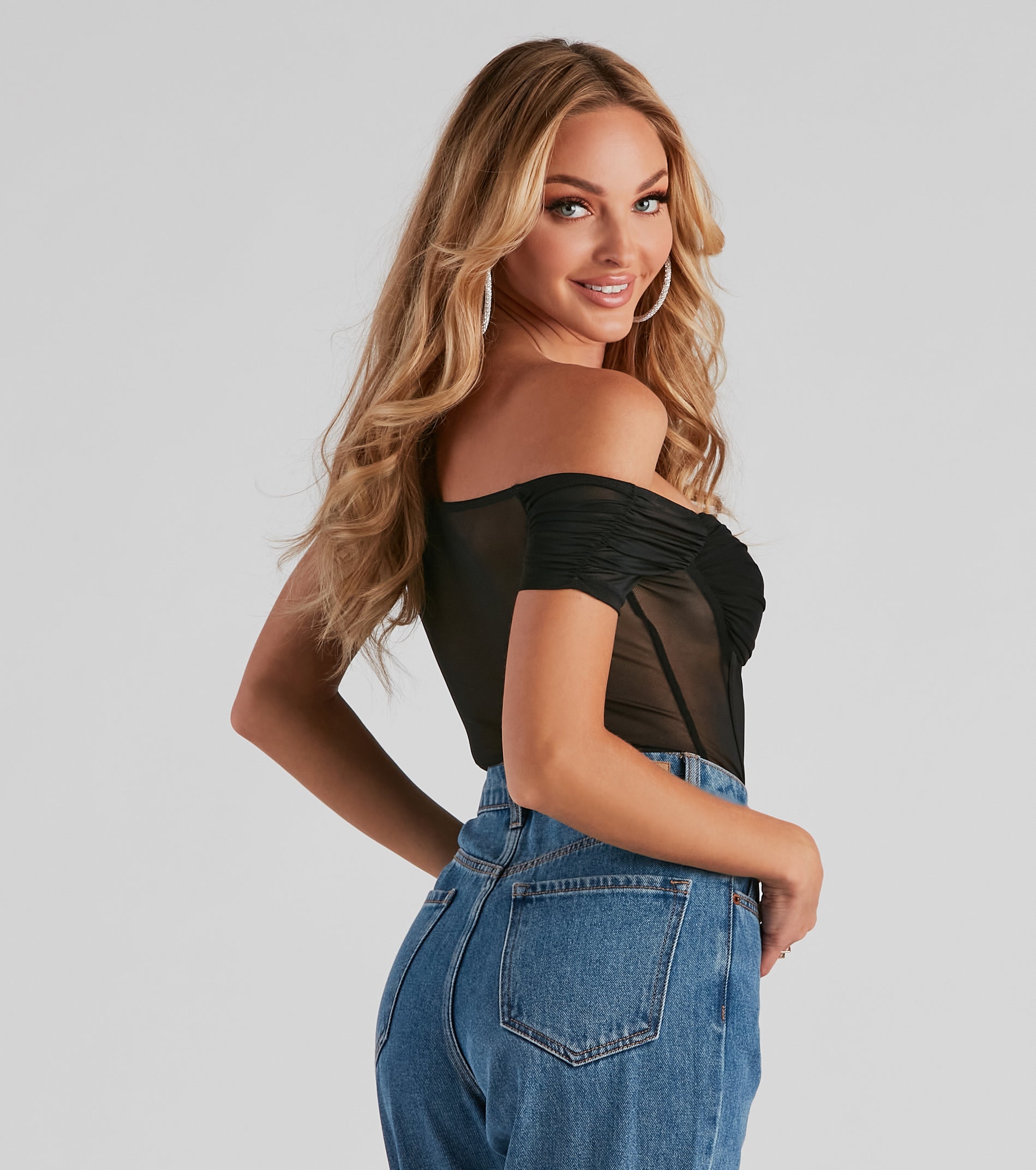 So Chic Mesh Bustier Bodysuit - Image 3