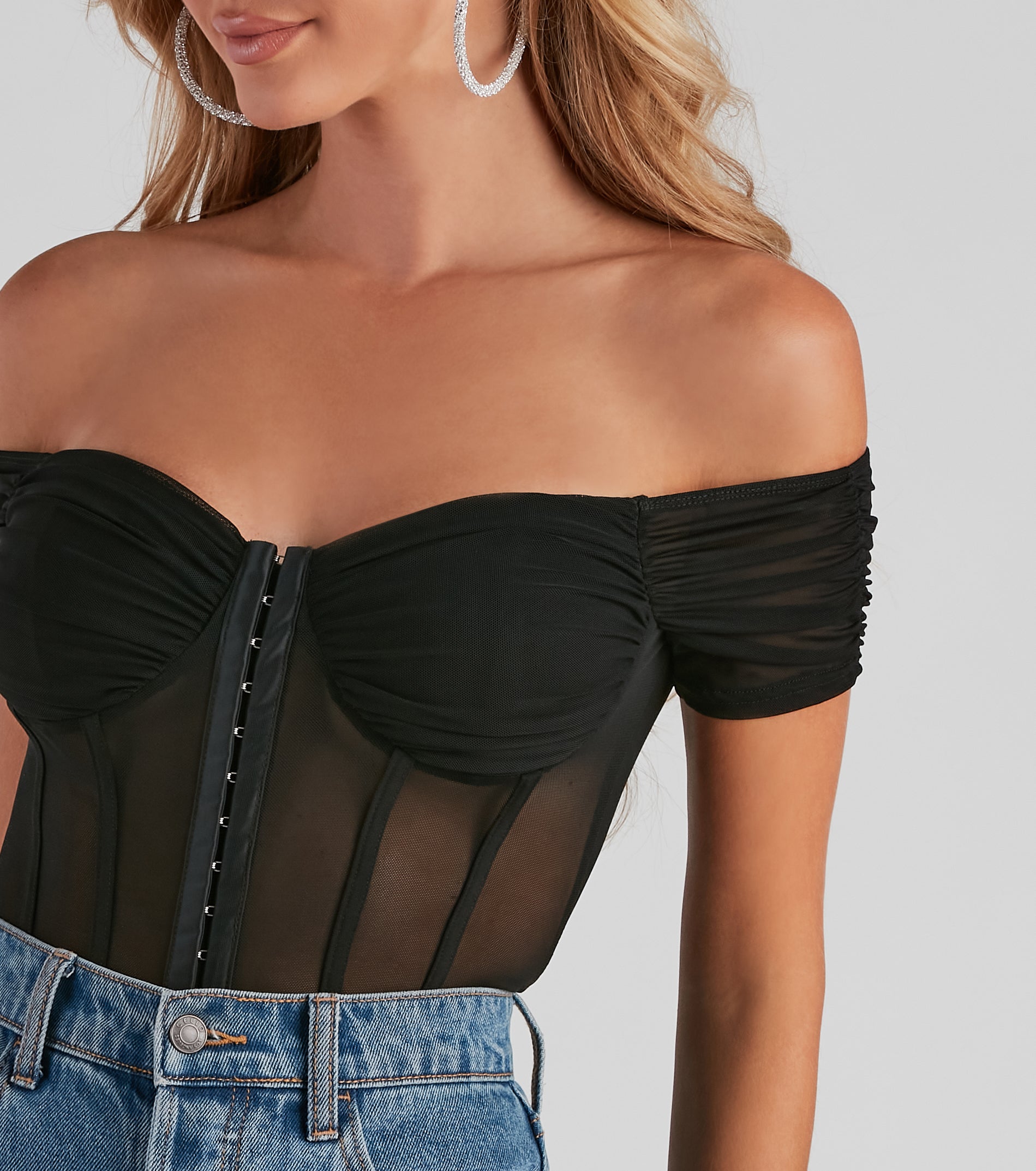 So Chic Mesh Bustier Bodysuit - Image 4
