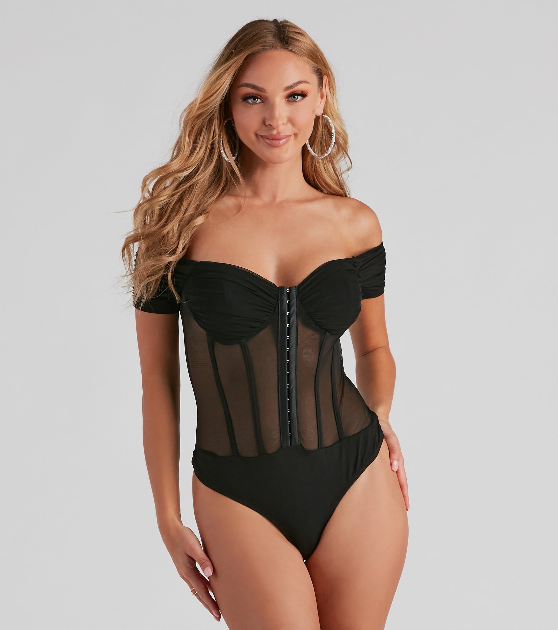 So Chic Mesh Bustier Bodysuit - Image 5