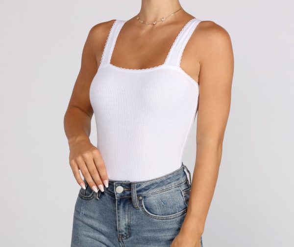 Ribbed Scallop Trim Bodysuit - Image 6