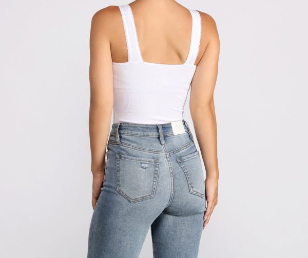 Ribbed Scallop Trim Bodysuit - Image 7