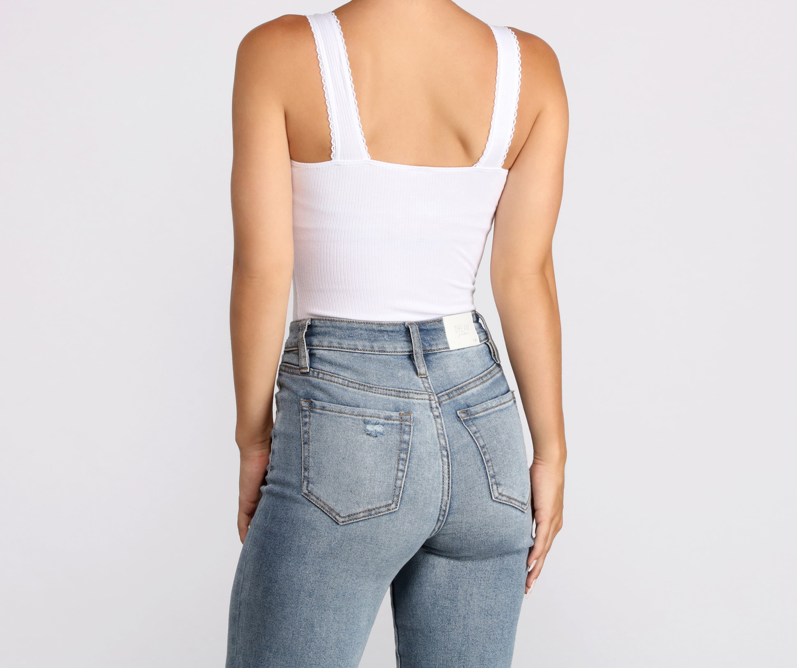 Ribbed Scallop Trim Bodysuit - Image 7