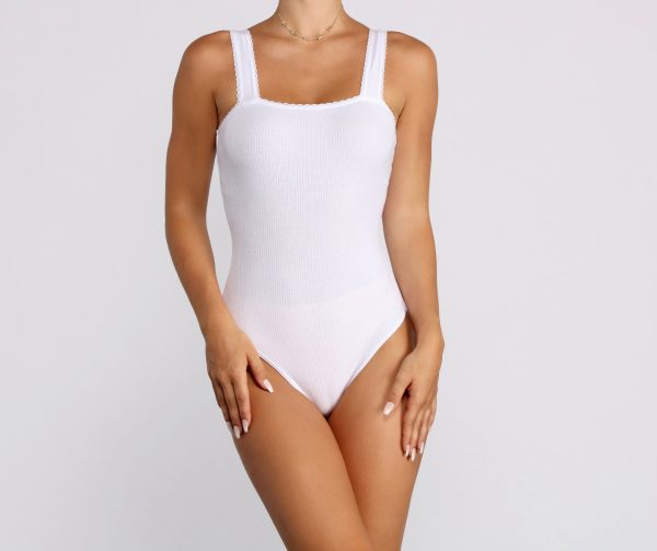 Ribbed Scallop Trim Bodysuit - Image 10