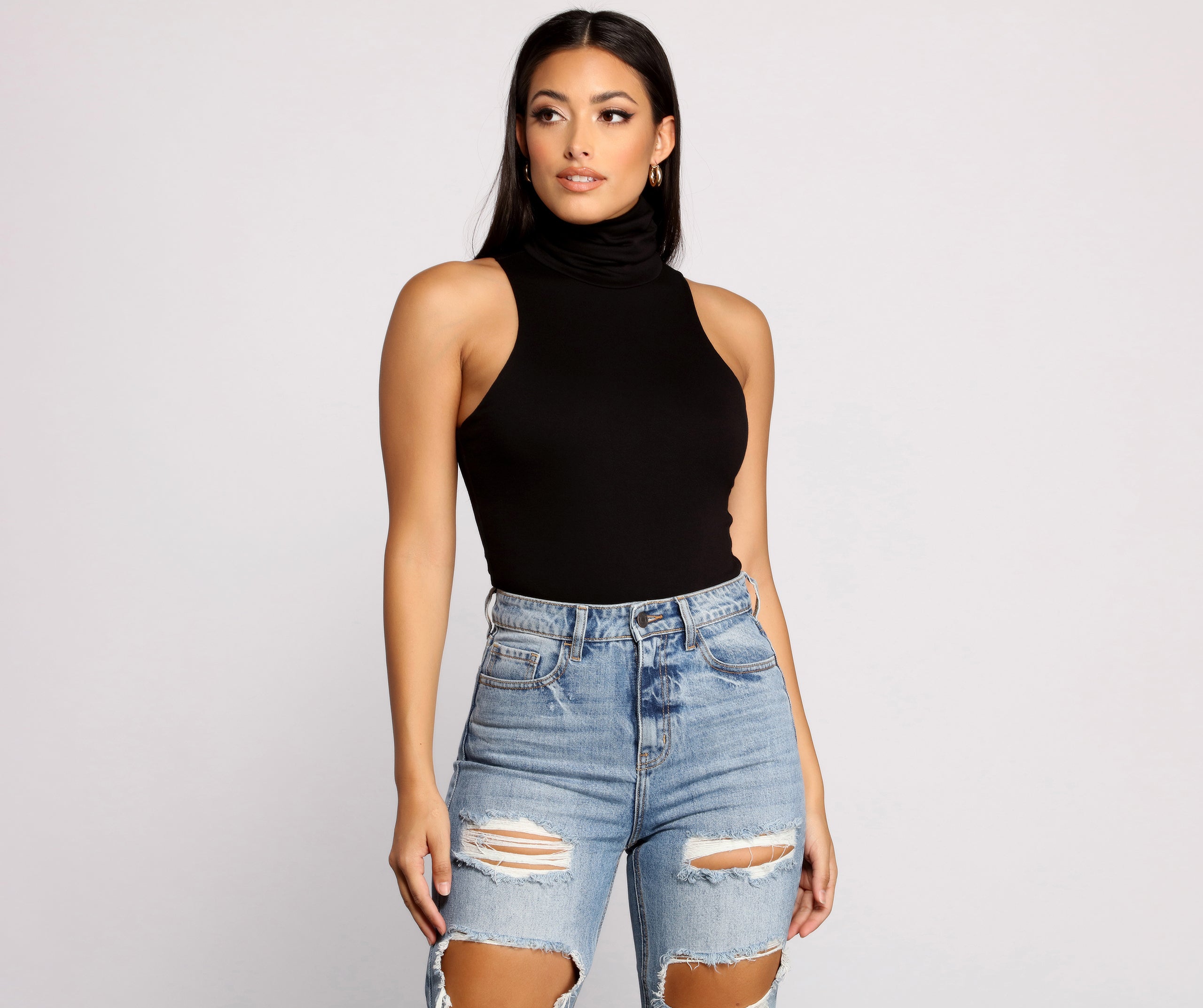 Captivate Me Basic Crepe Sleeveless Bodysuit - Image 6