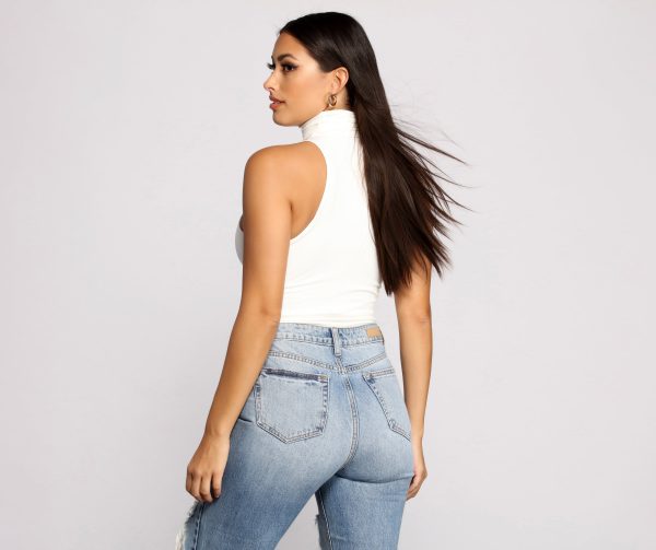 Captivate Me Basic Crepe Sleeveless Bodysuit - Image 2