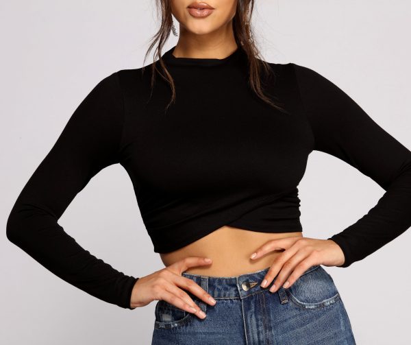 Stylish Stunner Crepe Knit Crop Top - Image 3