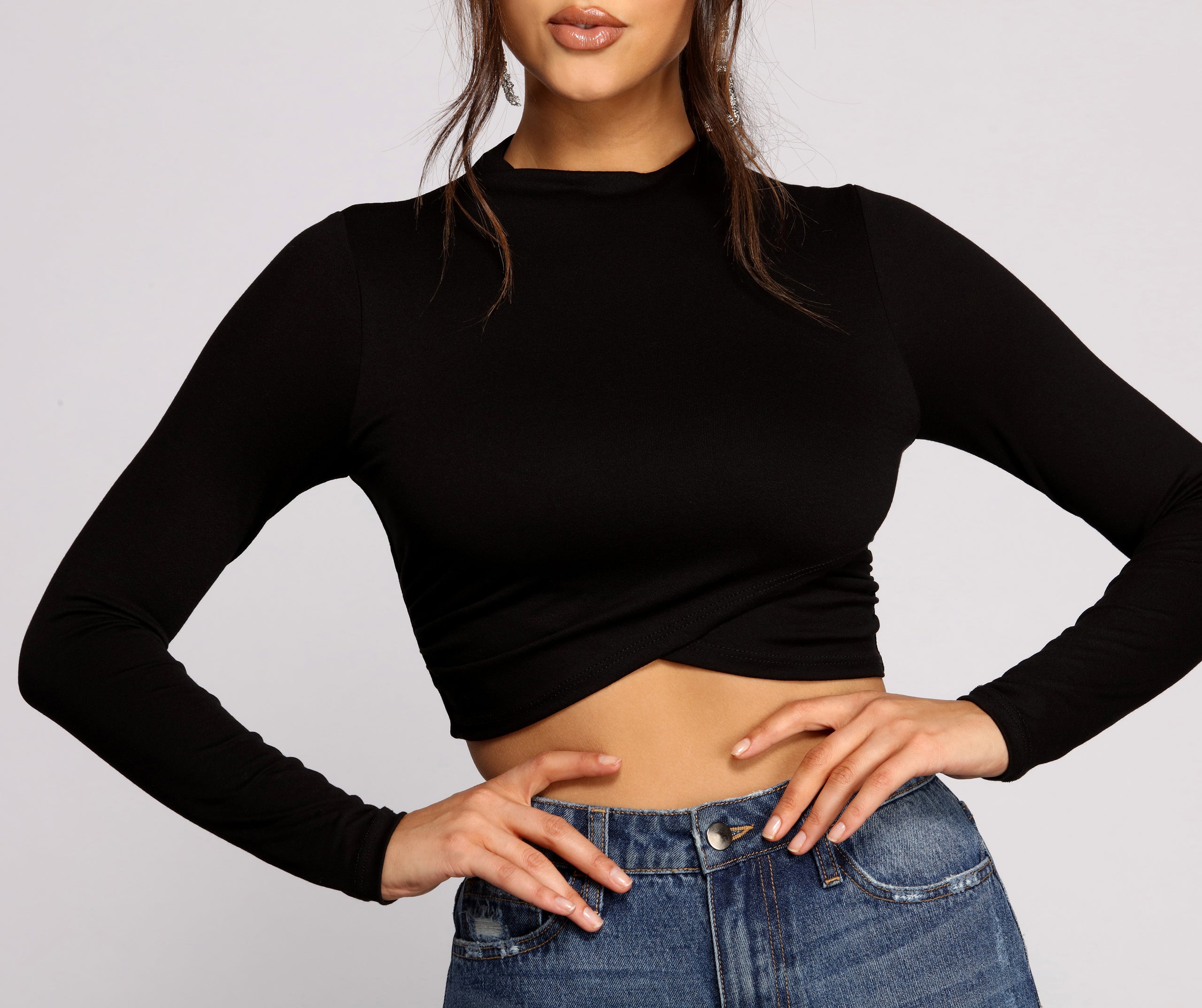 Stylish Stunner Crepe Knit Crop Top - Image 3