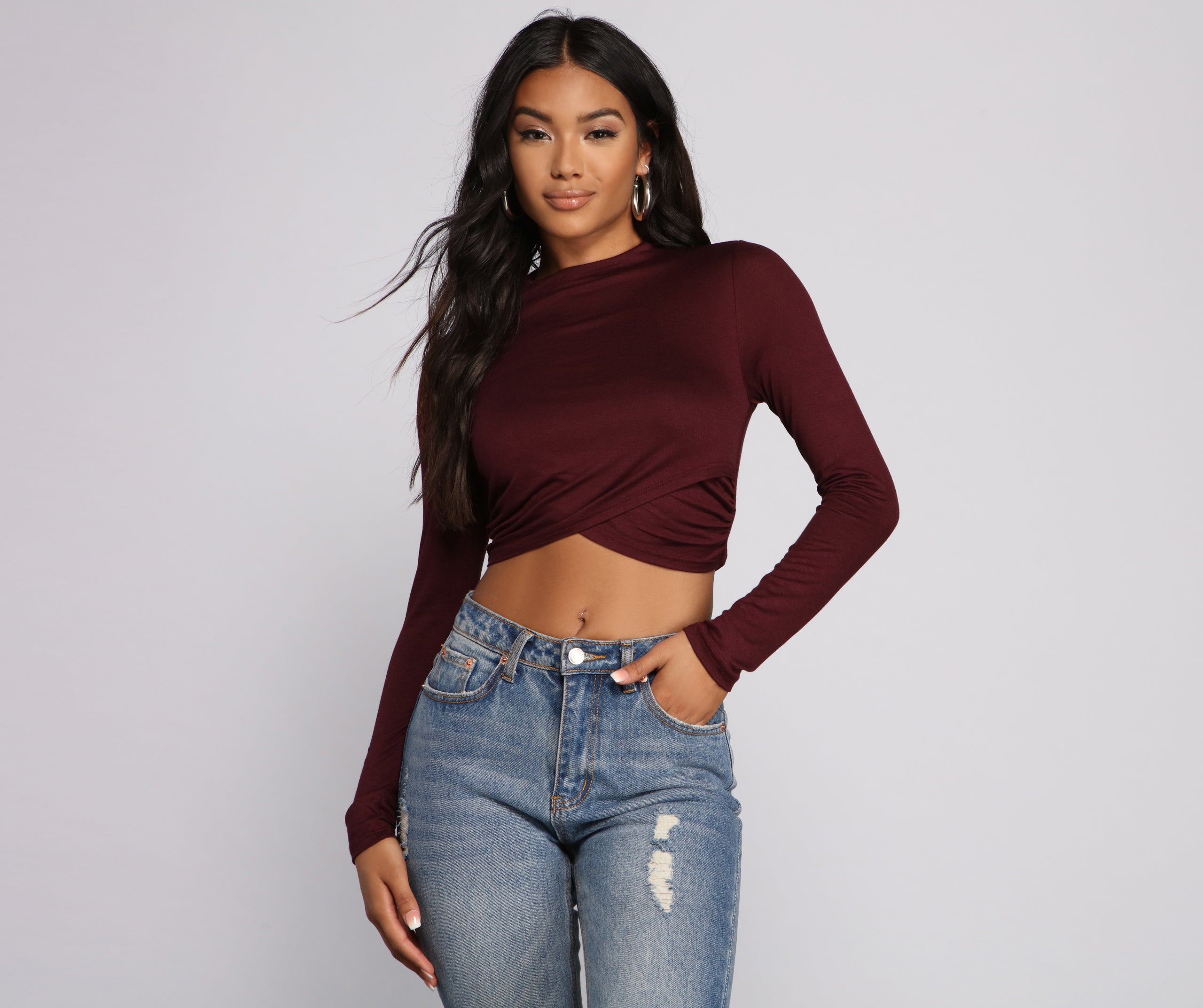 Stylish Stunner Crepe Knit Crop Top - Image 5
