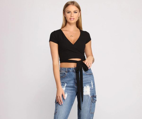 Tied To Basics Ribbed Crop Top - Image 7
