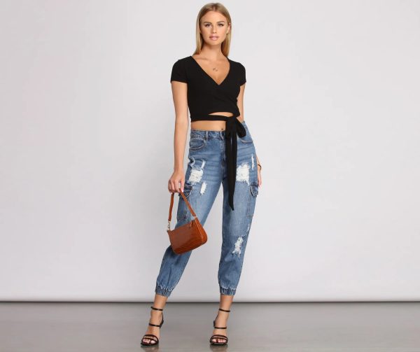 Tied To Basics Ribbed Crop Top - Image 8