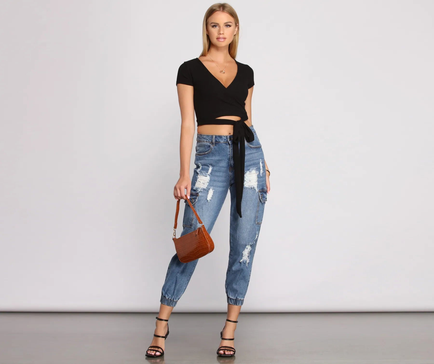 Tied To Basics Ribbed Crop Top - Image 8