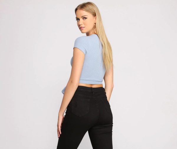 Tied To Basics Ribbed Crop Top - Image 10