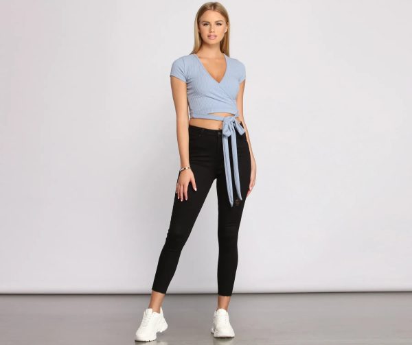 Tied To Basics Ribbed Crop Top - Image 12