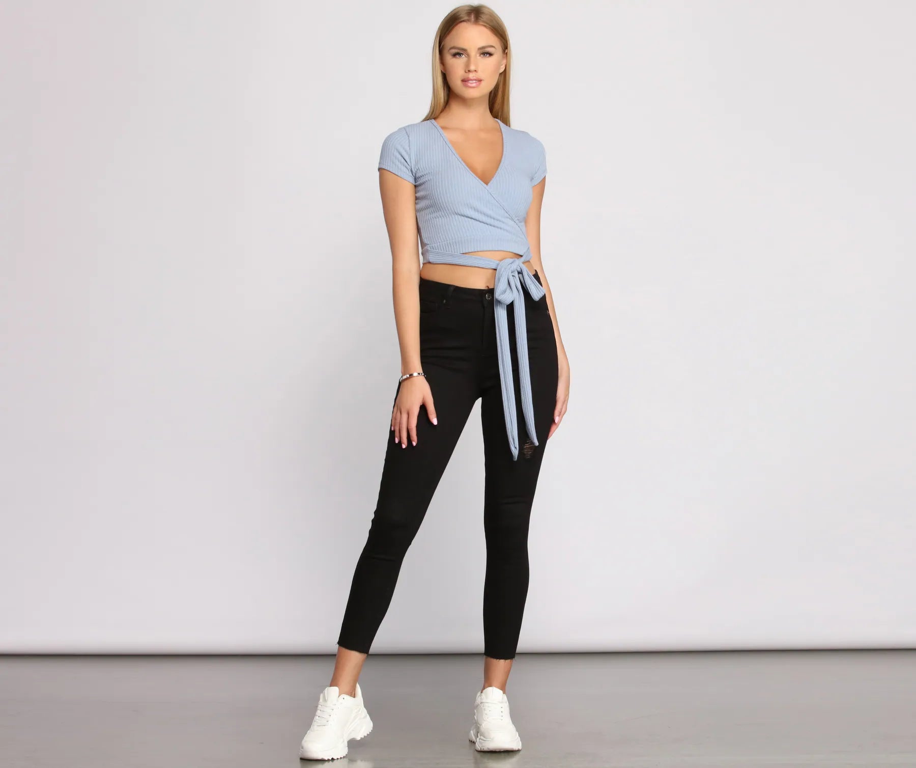 Tied To Basics Ribbed Crop Top - Image 12