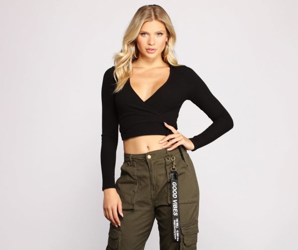Simply Chic Wrap Front Crop Top - Image 11