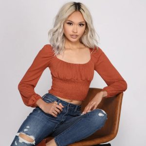 Stylish And Smocked Puff Sleeve Top