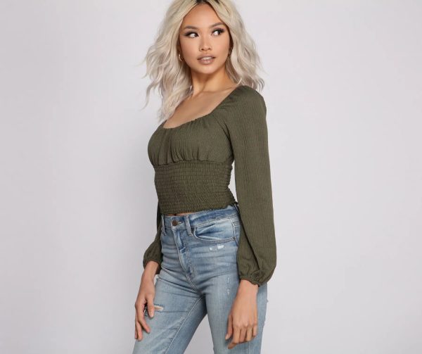 Stylish And Smocked Puff Sleeve Top - Image 10