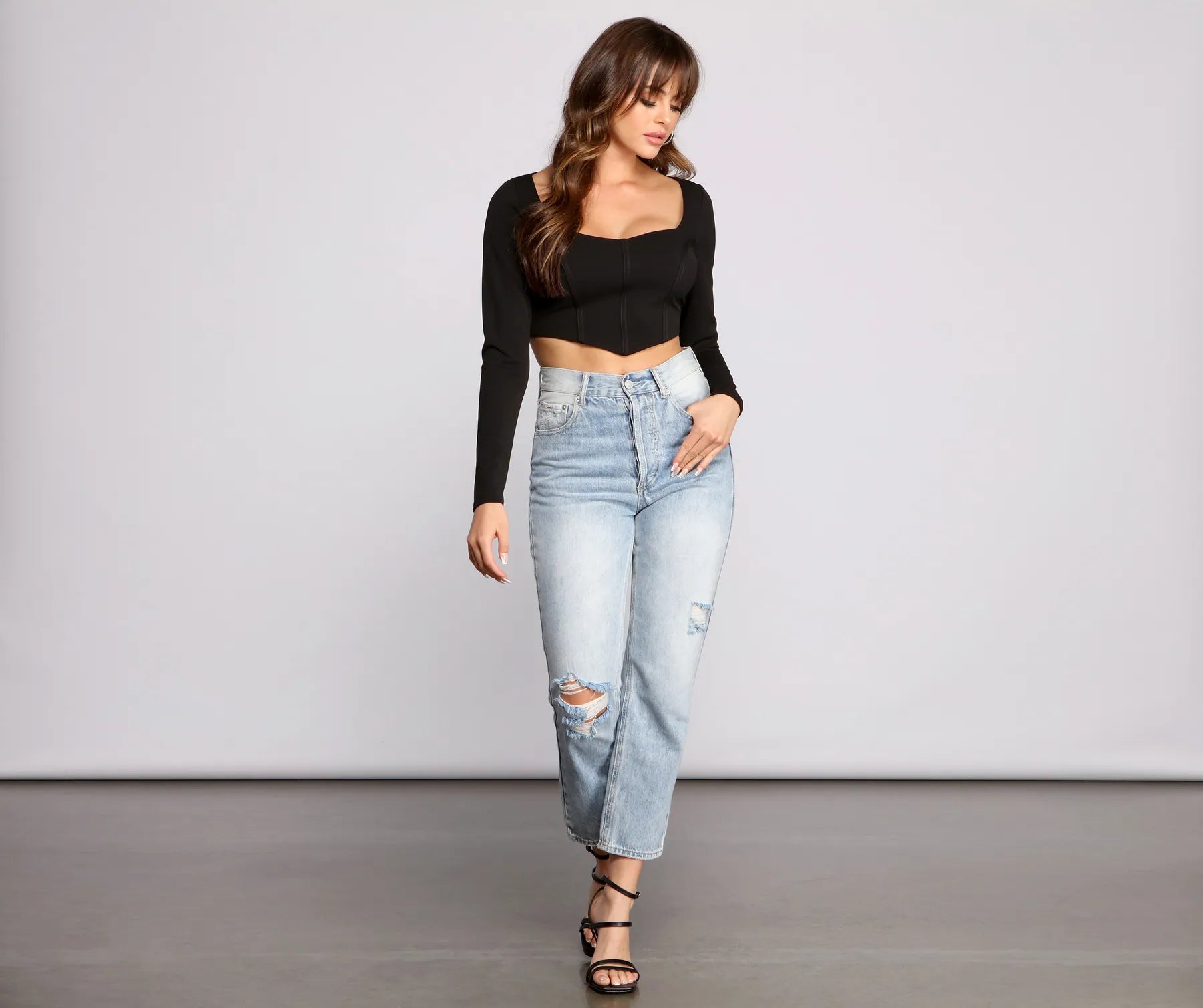 Feeling Glam Crepe Crop Top - Image 4