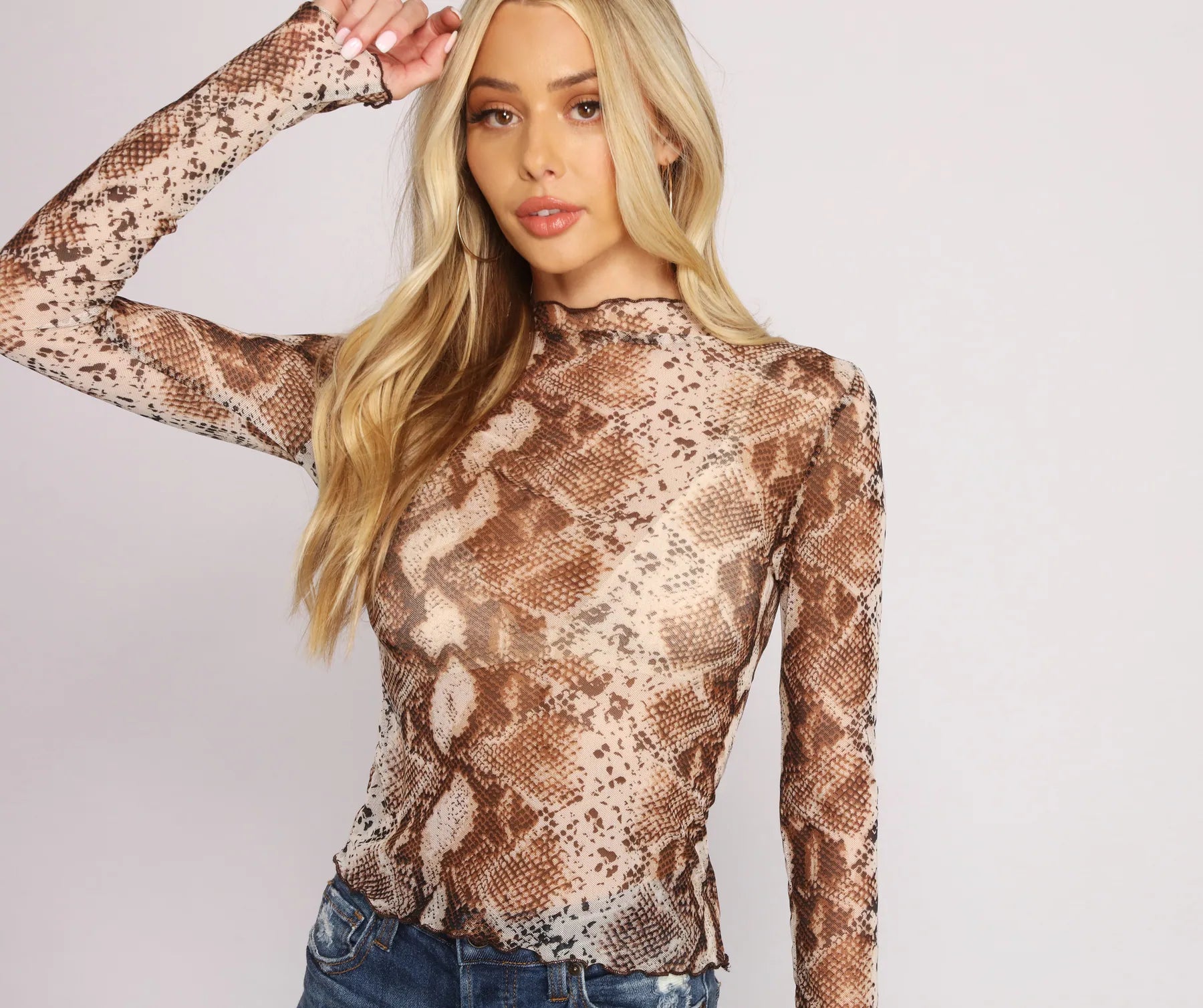 Snake It Off In Mesh Top - Image 7
