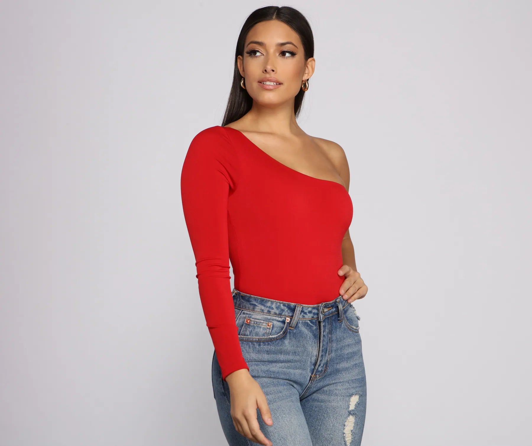 Chic Vibes One Shoulder Bodysuit - Image 16