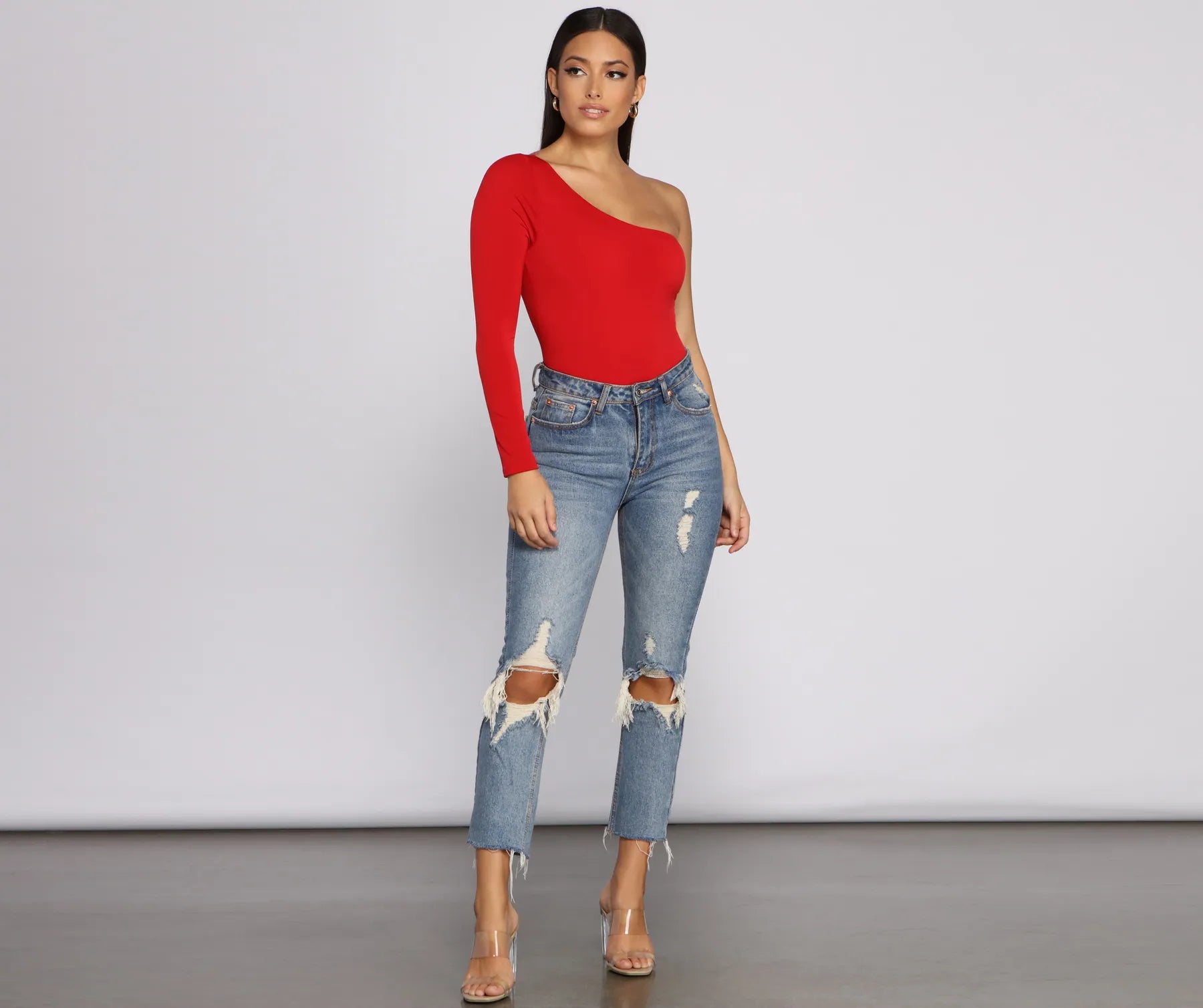 Chic Vibes One Shoulder Bodysuit - Image 19