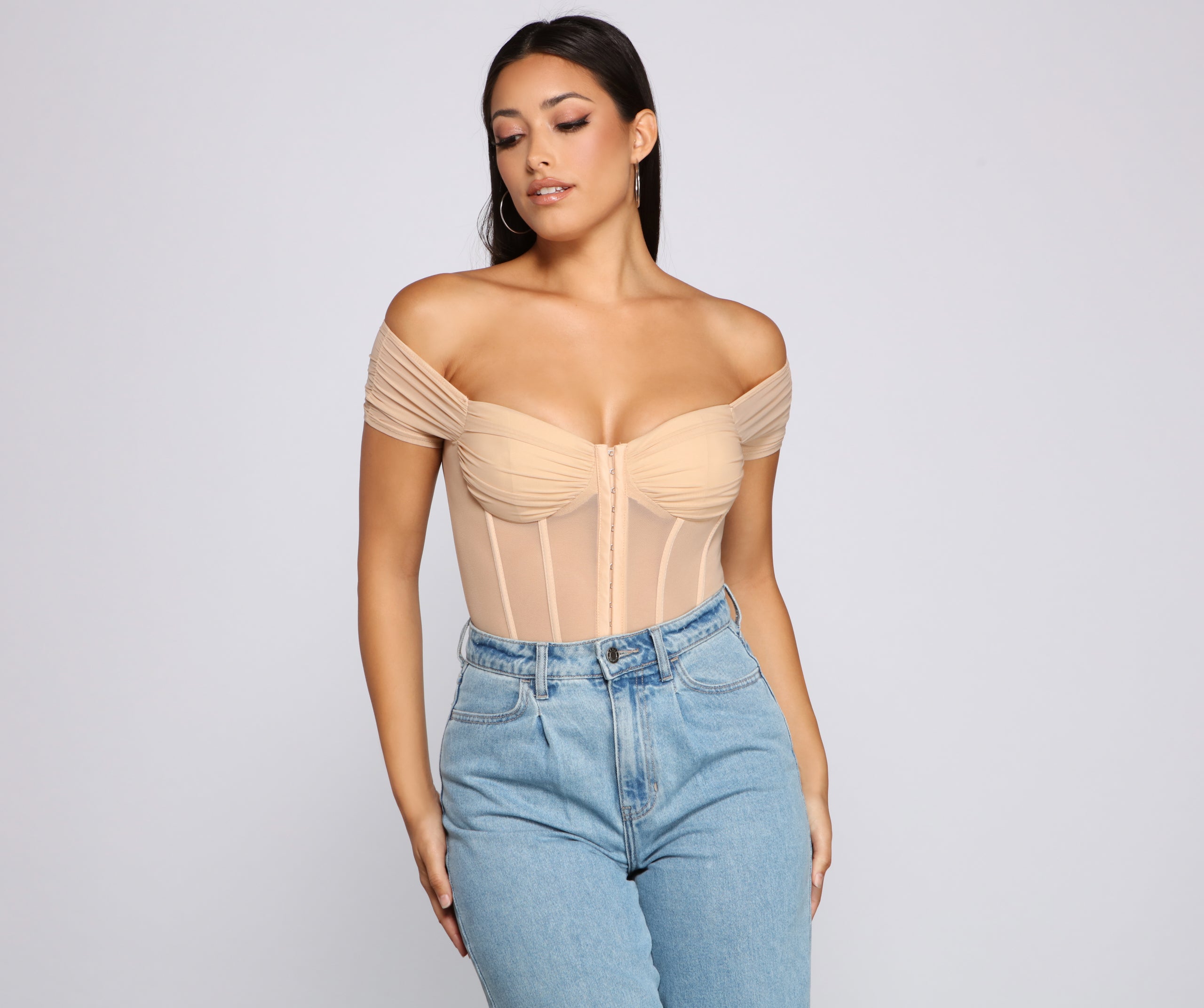 So Chic Mesh Bustier Bodysuit - Image 6
