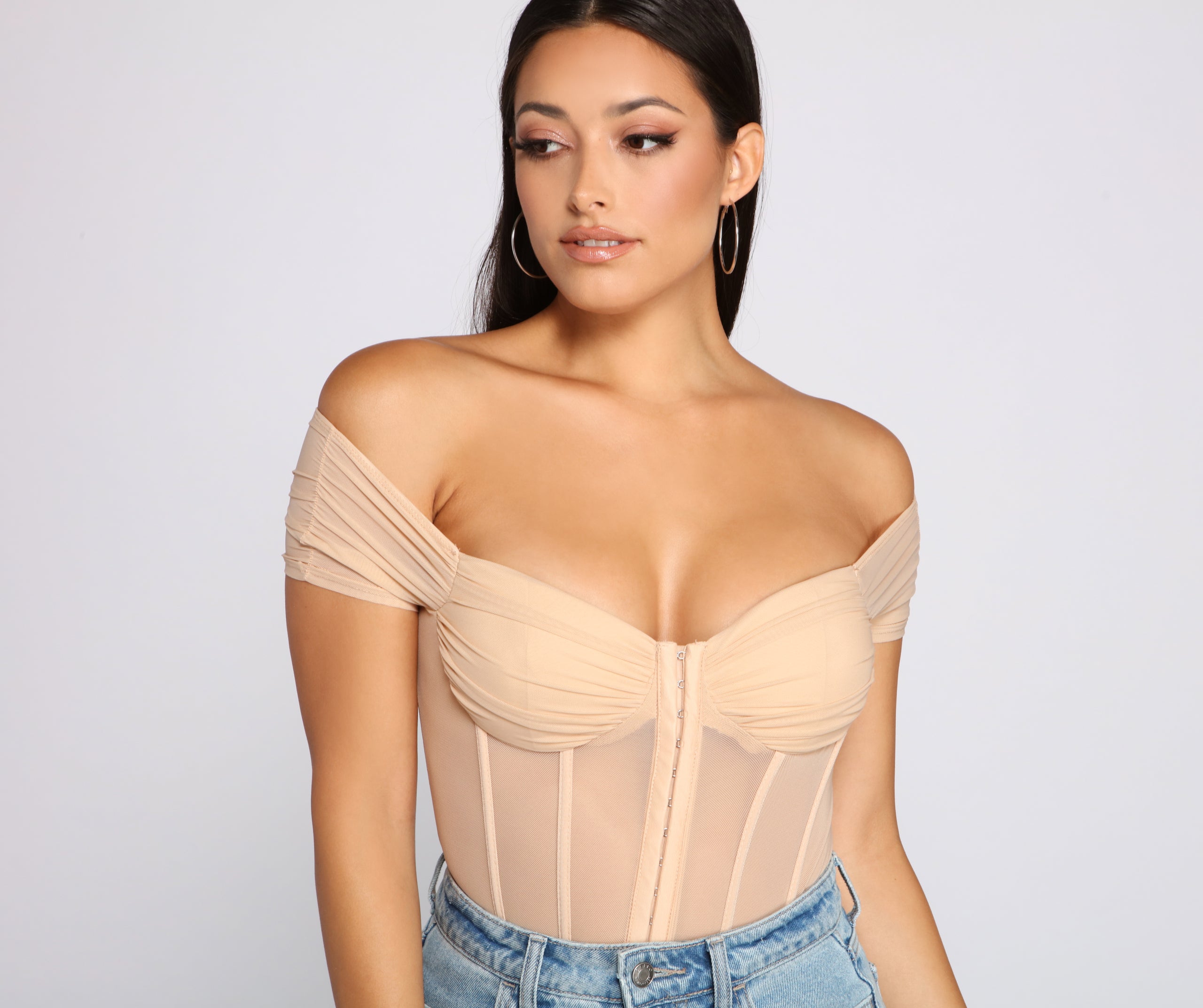 So Chic Mesh Bustier Bodysuit - Image 9