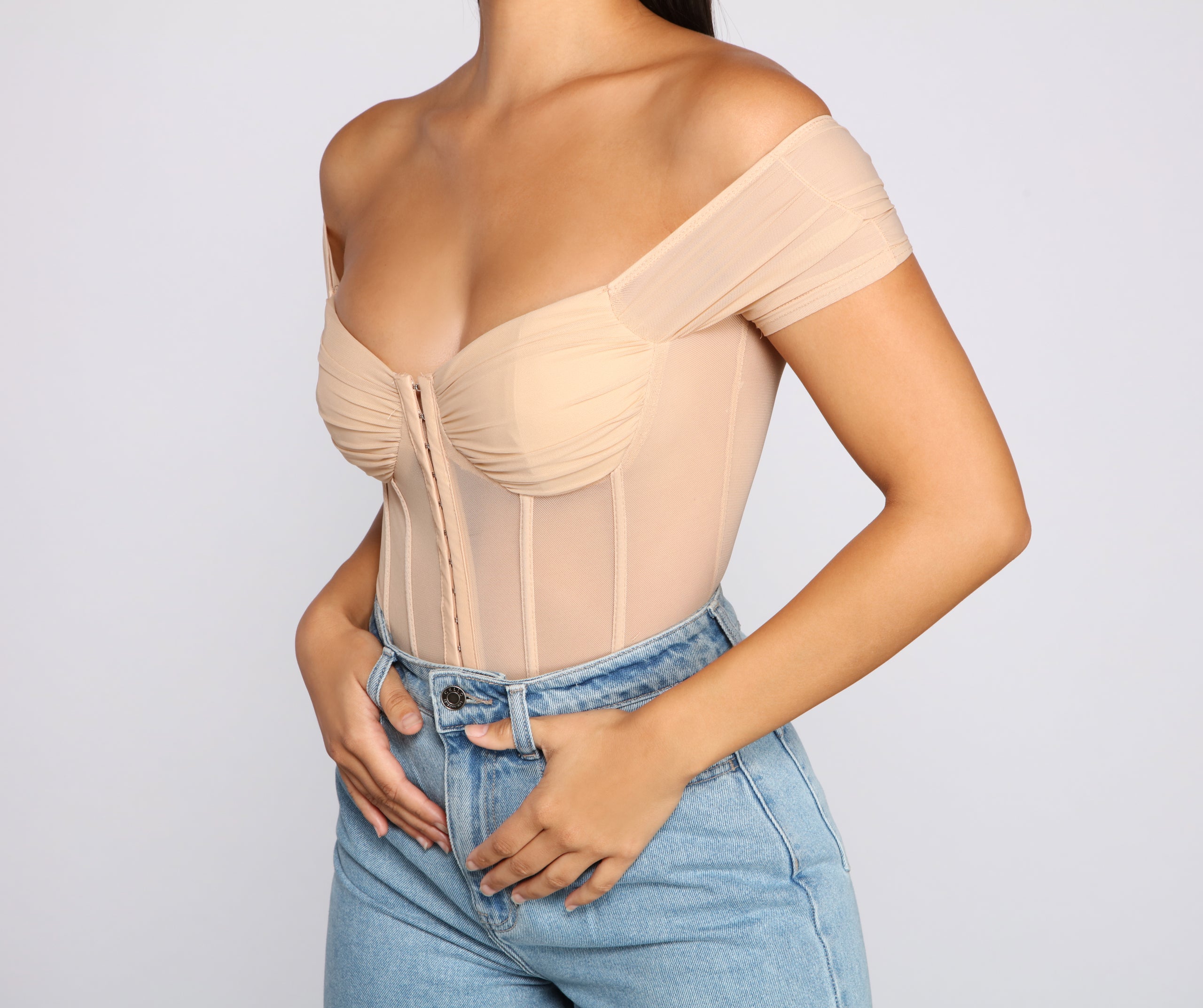 So Chic Mesh Bustier Bodysuit - Image 10