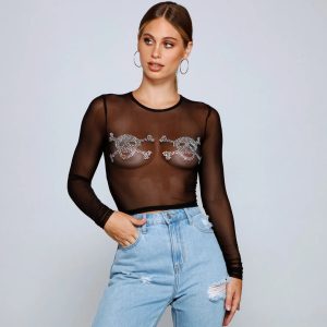 Night Of The Spirited Skulls Mesh Top