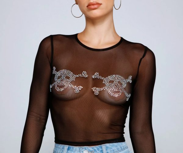 Night Of The Spirited Skulls Mesh Top - Image 3