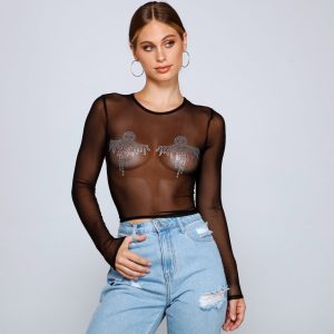 Haunted Hottie Ghost Mesh Top