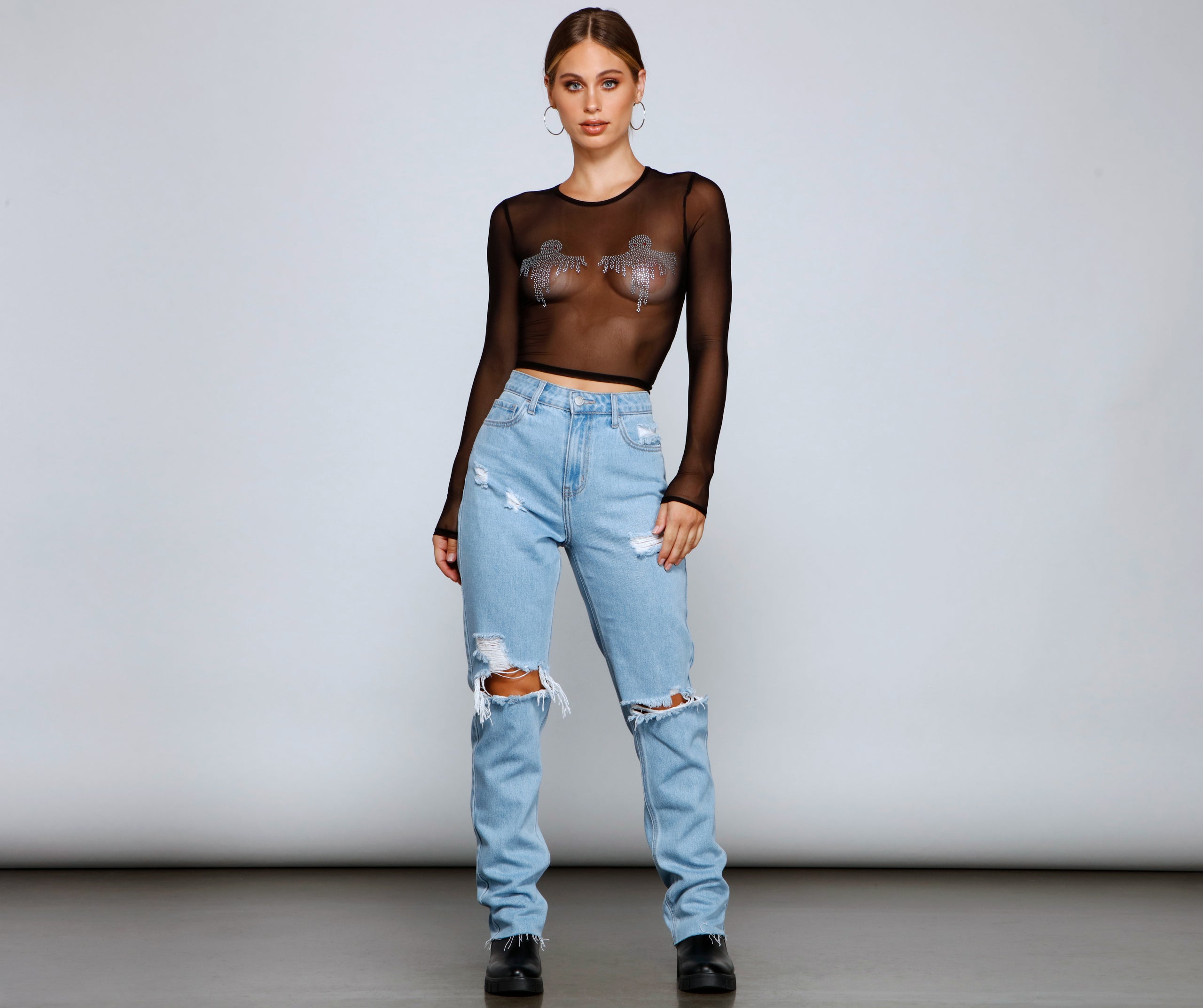 Haunted Hottie Ghost Mesh Top - Image 3