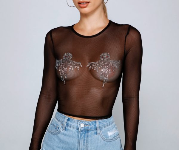 Haunted Hottie Ghost Mesh Top - Image 4