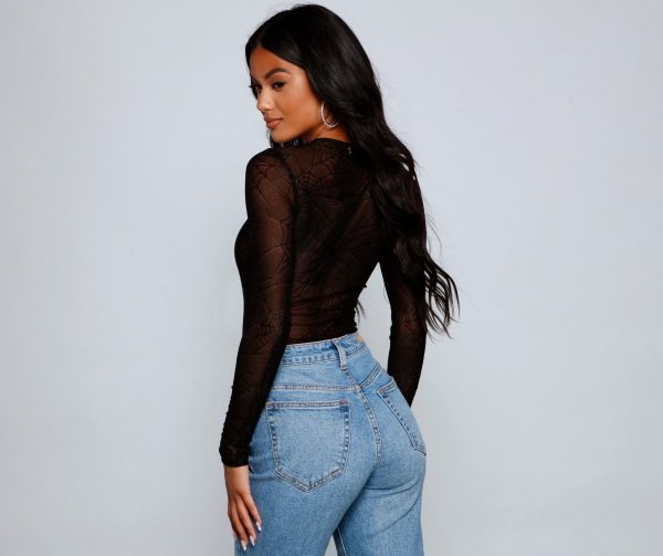 Chillingly Chic Sheer Mesh Bodysuit - Image 2